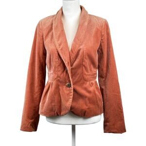 J.Crew Velvet Peach Pink Blazer Size 6 100% cotton